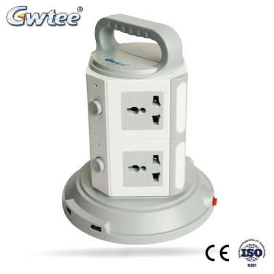 power strip with surge / overload protector, vertical socket usb multi outlet