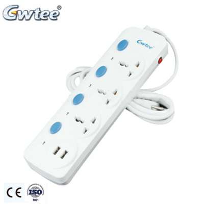 High quality multiple outlets CE universal power strip surge protector extension usb socket